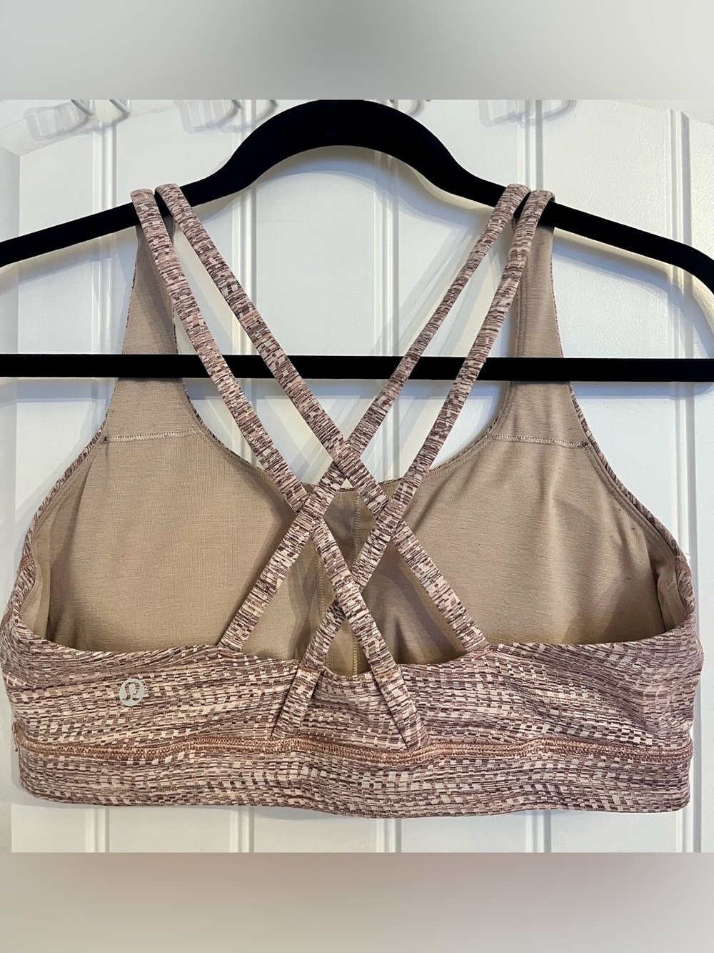 lululemon athletica Energy Bra - Beige Patterned Sports Bra - Size 10